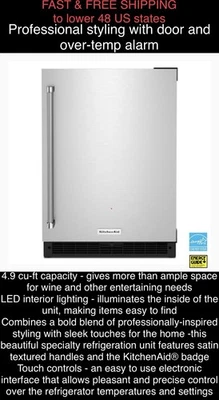 ❄️ENVÍO RÁPIDO❄️KitchenAid 24" 4.9-CuFt Mini Nevera Incorporada INO INOXIDABLE💥KURR104ESB Foto 1 de 4