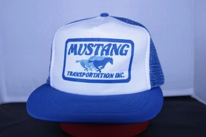 Vintage Style Foam & Mesh Mustang Transportation Trucker Hat - Picture 1 of 4