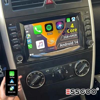 2+64G Android 15 GPS CarPlay Autoradio Mercedes A/B Klasse Vito Viano VW Crafter - Bild 1 von 4