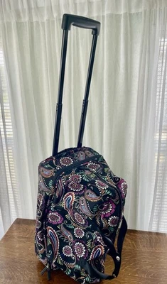 Vera Bradley Bandana Remolino Aligerar Equipaje de Mano Rodante Bolsa de Lona 21” Foto 1 de 4