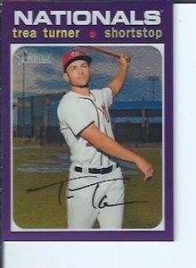 Trea Turner 2020 Topps Heritage Purple Chrome - Picture 1 of 1