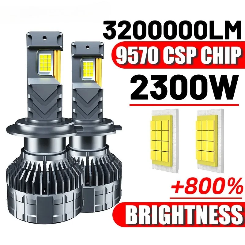 2300W H1 LED Headlight 3200000LM H3 H4 H7 H11 H13 H27 9005 9006 9007 9012 12V - Image 1 of 4
