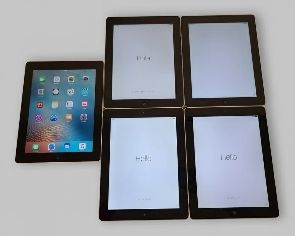 Lote de 5 Apple iPad 3 A1416 32GB Wi-Fi 9.7" + 5 Adaptadores de Alimentación y Cables Foto 1 de 4