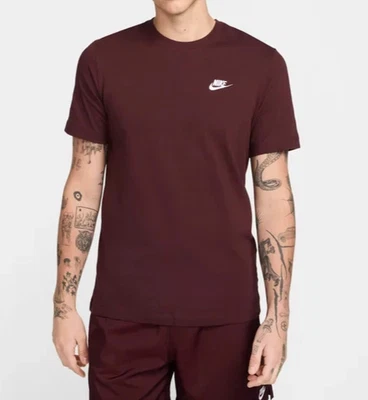 Nike Sportswear Burgundy Crush Club Men's T-Shirt (AR4997-652) Size M - Tall - Image 1 of 4