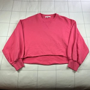 Frame Sweatshirt Damen Small Pink Flamingo Easy Shirttail Baumwolle Crop  - Bild 1 von 7