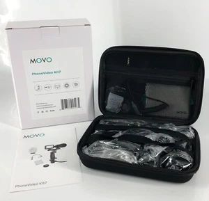 Movo Smartphone Video Rig V7 Grip/Stereo Microphone/LED Light for iPhone/Android - Picture 1 of 12