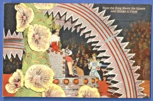 King Meets Queen Toasts Mardi Gras 1940 Postcard New Orleans - Picture 1 of 3