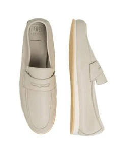 Fedeli $650 Ivory Soft Slip-On Penny Loafers Grained Leather Shoes (42 eu) 8 US - Picture 1 of 6