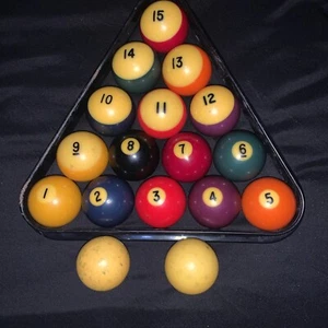 Juego de bolas de billar vintage/piscina/billar/con 2 bolas de taco/ - Imagen 1 de 12
