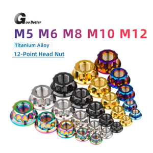 Titanium Nuts M5 M6 M8 M10 M12 CNC Flange 12-Point Head Nut for Bike Motorcycle - Picture 1 of 16
