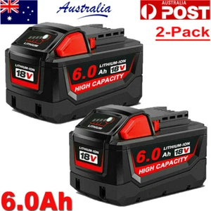2X For Milwaukee M18 Lithium XC 6.0 Ah 18V Extended Capacity Battery 48-11-1860 - Picture 1 of 12