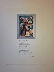TED HUGHES GATO CUCO ANCHO POEMA R J LLOYD 1987 1/200 COPIAS CABRA - Imagen 1 de 1