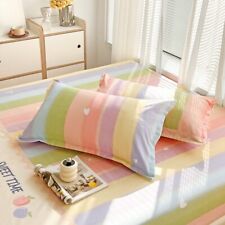 48x74cm A Pair of Striped Colorful Rainbow Pillowcase Cover Kids Room Cute Decor