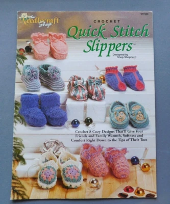 Crochet Quick Stitch Slippers: 8 designs - The Needlecraft Shop #941603 - Image 1 of 3
