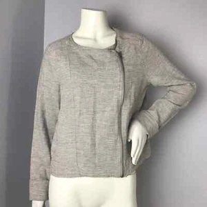 JACK BB Dakota Womens Isobell Brown Linen Blend Zip Front Moto Jacket - Picture 1 of 10