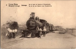 1921 Boma Belgian Congo RPPC Train to Elizabethville Postcard Cover to Belgium - Picture 1 of 2