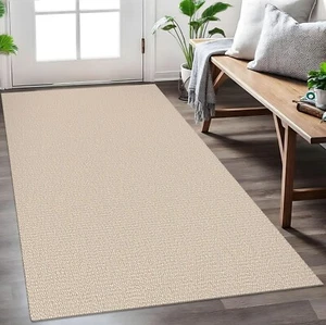 Waschbarer Vorleger 3x5 Fuß rutschfeste Teppiche für Eingang geflochten Gummirücken, beige - Bild 1 von 5