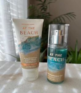 Bath & Body Works AT THE BEACH Travel Size Duo Body Cream & Fine Fragrance Mist - Picture 1 of 2