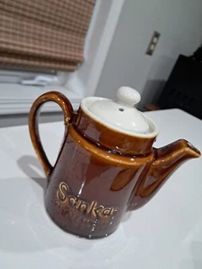 VTG~Pot Hall Pottery Coffee Pot ~ SANKA ~#1896 Individual ! 4.75" - Picture 1 of 9