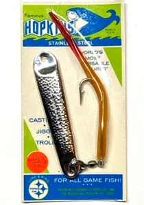 Cuchara de acero inoxidable martillada Hopkins 4,5" 3 oz con gancho único anguila cola de sangre natural - Imagen 1 de 15