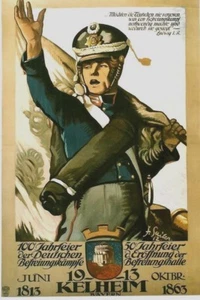 Original vintage poster KELHEIM GERMAN MEMORIAL PRE WW I 1913 - Picture 1 of 1