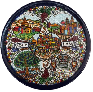 Placa de Cerámica Tierra Santa Hecha a Mano en Ciudad Vieja Jerusalén talla 20cm Belén... - Imagen 1 de 4