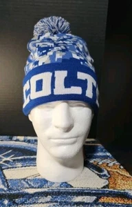 Indianapolis Colts Lucas Oil Blue Digital Camo Beanie Winter Hat - Picture 1 of 4