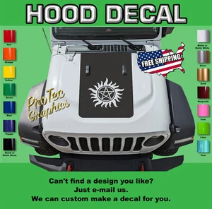 Hood Vinyl Decal Graphics Fits: Jeep Wrangler JL & Gladiator JT 2018-2023 WR-161 - Picture 1 of 4