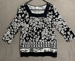Christopher & Banks Top Womens Small Long Sleeve Pullover Blouse Shirt Rayon - Picture 1 of 16