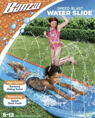 BANZAI SPEED BLAST WATER SLIDE - HIGH SPEED SLIDING ACTION 16 FOOT LONG NEW - Image 1 of 4