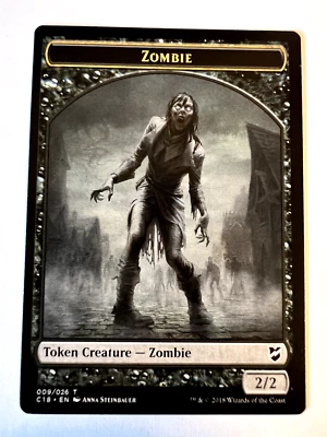 MTG Magic The Gathering Commander 2018 Token Creature  Zombie Manifest LP - Image 1 of 2