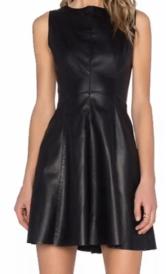 BB Dakota Womens Faux Leather Dress Size 6 A-Line Sleeveless Classic Vegan - Image 1 of 4