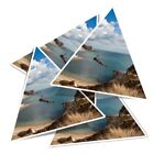4x Triangle Vinyl Stickers Man-o-War Bay Jurassic Coast Dorset #51413