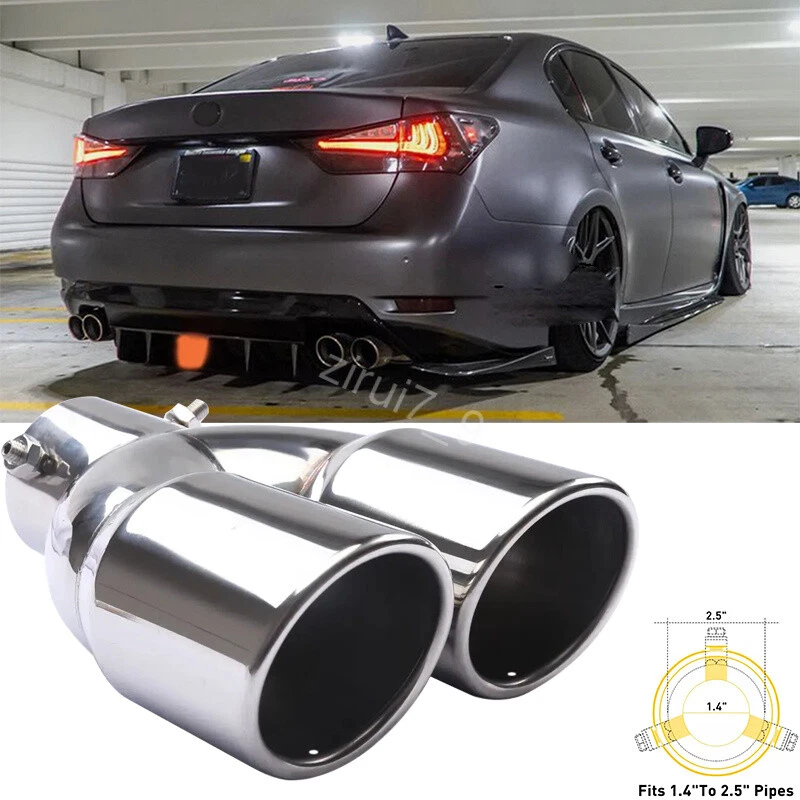 For Lexus GS F 2.5 Inlet Rear Car Dual Exhaust Muffler Tip Tail Pipe Steel - Image 1 of 4