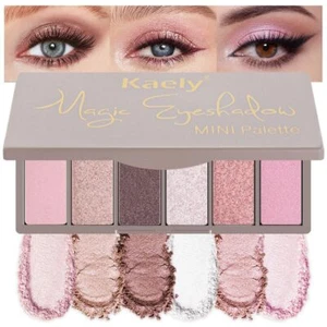 6 Farben Lidschatten Make-up Palette, 6 Rosa Champagner Gold Tiefrot Weiß Rose Gold - Bild 1 von 6