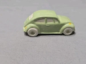 Little Green Ceramic Volkswagen Beetle Figurine 3 Inches - Picture 1 of 7