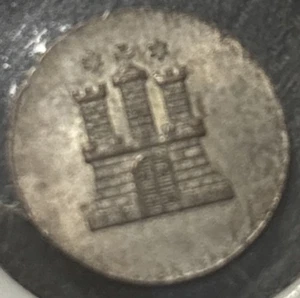 DEUTSCHLAND HAMBURG 1 DREILING 1851 SCHARFE DETAILS Silber - Bild 1 von 2