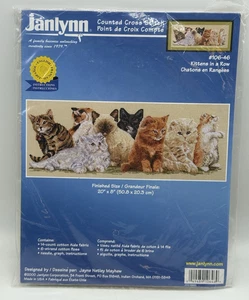Janlynn Counted Cross Stitch Kitty Cat Kittens In A Row # 106-46 NEW - Picture 1 of 6