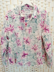 Ladies Linen Shirt, Tommy Bahama, Tropical Size L AU 16, Faded Look, - Picture 1 of 7