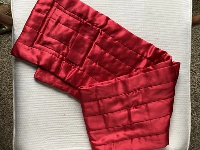 Vintage Bright Red Satin Padded Shawl With Pockets - Image 1 of 4