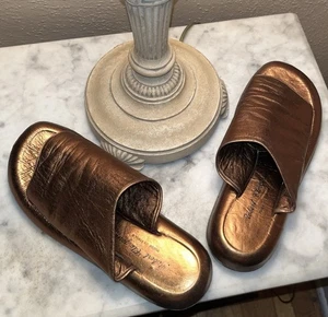 Robert Clergerie Bronze Leather Mules - Size 37 EU (7 US) - Picture 1 of 10