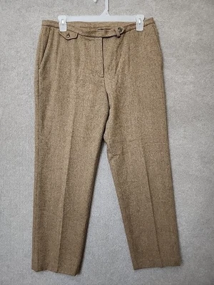 Pantalones de vestir Lauren Ralph Lauren 100 % lana de cordero para mujer 16 marrón forrado Foto 1 de 4