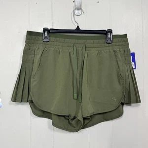 JoyLab Shorts Damen Large grün hoch geschnitten plissiert Laufen Fitnessstudio Activewear neu mit Etikett - Bild 1 von 10