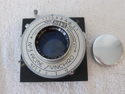 KODAK COMMERCIAL EKTAR LENS 8 1/2" F6.3 & Ilex  #3 ACME SHUTTER & Board Caps - Image 1 of 4