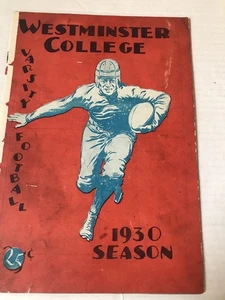 SEHR SELTEN 1930 WESTMINSTER COLLEGE FOOTBALL PROGRAMM VS SLIPPERY ROCK LEHRER CO - Bild 1 von 6