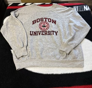 Sudadera De Colección Champion Boston University Años 70 80 Cuello Redondo Tejido Pre Inverso L - Imagen 1 de 5