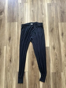 L.L. Bean womens 100% silk black leggings size large regular - Picture 1 of 4