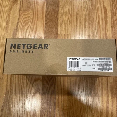 NEW - Netgear GS308EP-100NAS 8-Port PoE+ Gigabit Ethernet Plus Switch, 62W (G81) - Image 1 of 4