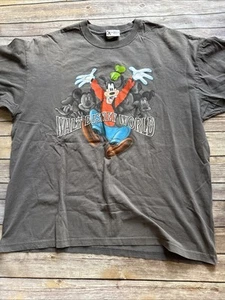VINTAGE Walt Disney World Goofy Mickey Mouse Graphic T-shirt XXL Gray USA 90s - Picture 1 of 7