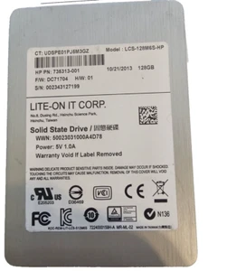 Lite-On LCS-128M6S-HP 128Gb SATA 2.5" DC71704 SSD 735313-001  HP Used Tested - Picture 1 of 1